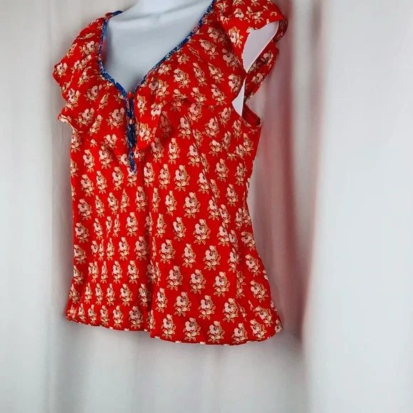 J.Crew Cotton ruffle neckline sleeveless NWT top S - Picture 10 of 14